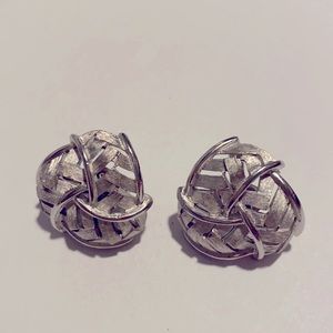 Vintage silver trifari clip on earrings